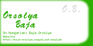 orsolya baja business card